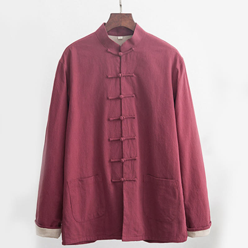 Buddha Stones 2 pezzi Zen Tang Suit da uomo in lino con bottoni a rana, camicia a maniche lunghe e pantaloni set - image 19