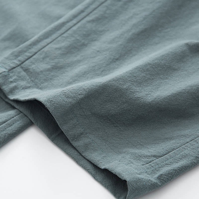 Buddha Stones 2 pezzi Zen Tang Suit da uomo in lino con bottoni a rana, camicia a maniche lunghe e pantaloni set - image 17