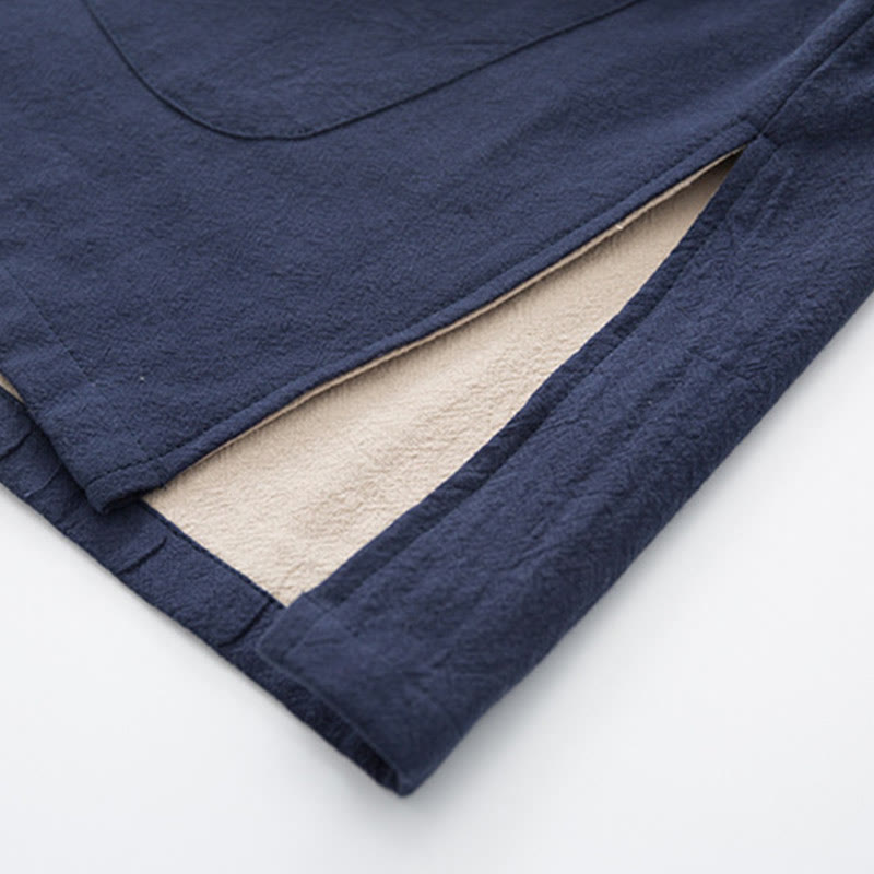 Buddha Stones 2 pezzi Zen Tang Suit da uomo in lino con bottoni a rana, camicia a maniche lunghe e pantaloni set - image 31