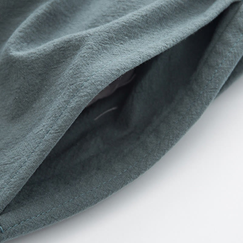 Buddha Stones 2 pezzi Zen Tang Suit da uomo in lino con bottoni a rana, camicia a maniche lunghe e pantaloni set - image 15