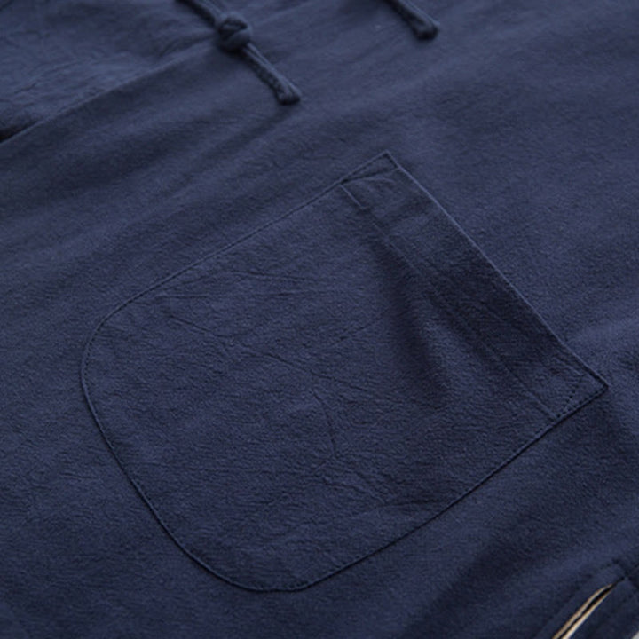 Buddha Stones 2 pezzi Zen Tang Suit da uomo in lino con bottoni a rana, camicia a maniche lunghe e pantaloni set - image 28