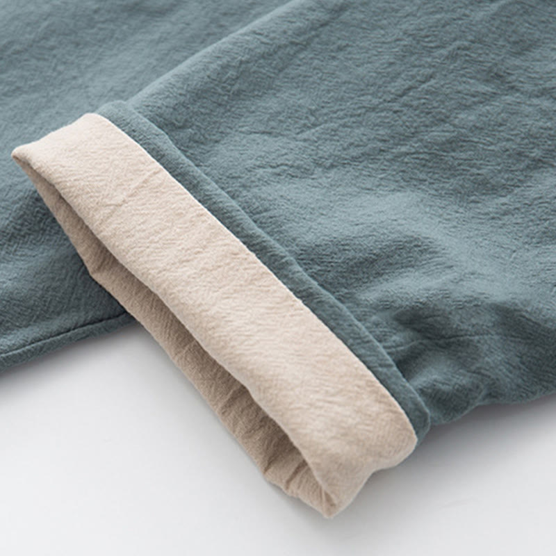 Buddha Stones 2 pezzi Zen Tang Suit da uomo in lino con bottoni a rana, camicia a maniche lunghe e pantaloni set - image 12