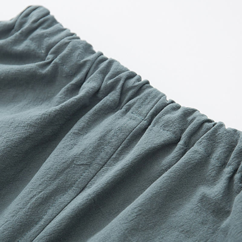 Buddha Stones 2 pezzi Zen Tang Suit da uomo in lino con bottoni a rana, camicia a maniche lunghe e pantaloni set - image 14