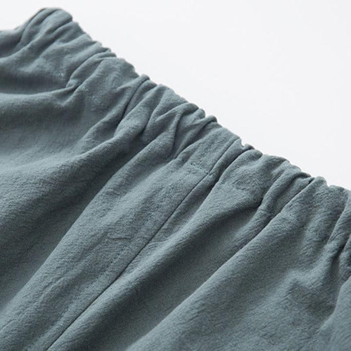 Buddha Stones 2 pezzi Zen Tang Suit da uomo in lino con bottoni a rana, camicia a maniche lunghe e pantaloni set - image 14