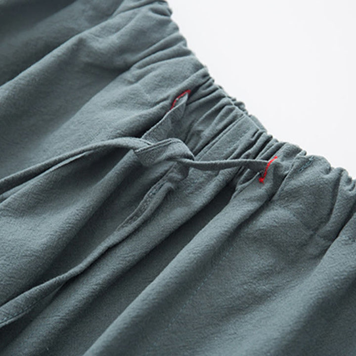 Buddha Stones 2 pezzi Zen Tang Suit da uomo in lino con bottoni a rana, camicia a maniche lunghe e pantaloni set - image 13