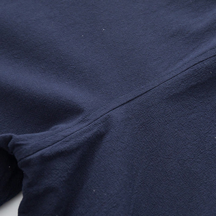 Buddha Stones 2 pezzi Zen Tang Suit da uomo in lino con bottoni a rana, camicia a maniche lunghe e pantaloni set - image 32