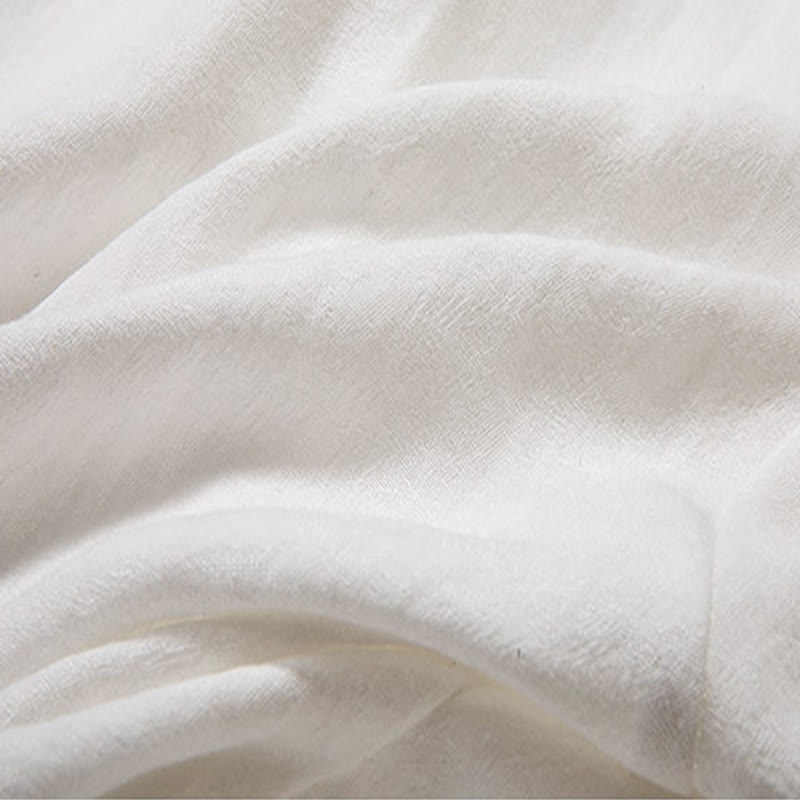 Camicia a maniche lunghe in lino da uomo con scollo a V e motivo Buddha Stones Zen Clothing - image 9