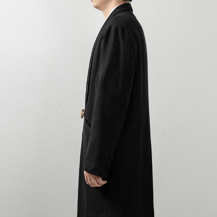 Cappotto da Buddha Stones Fall Simple Cotton a maniche lunghe e di media lunghezza
