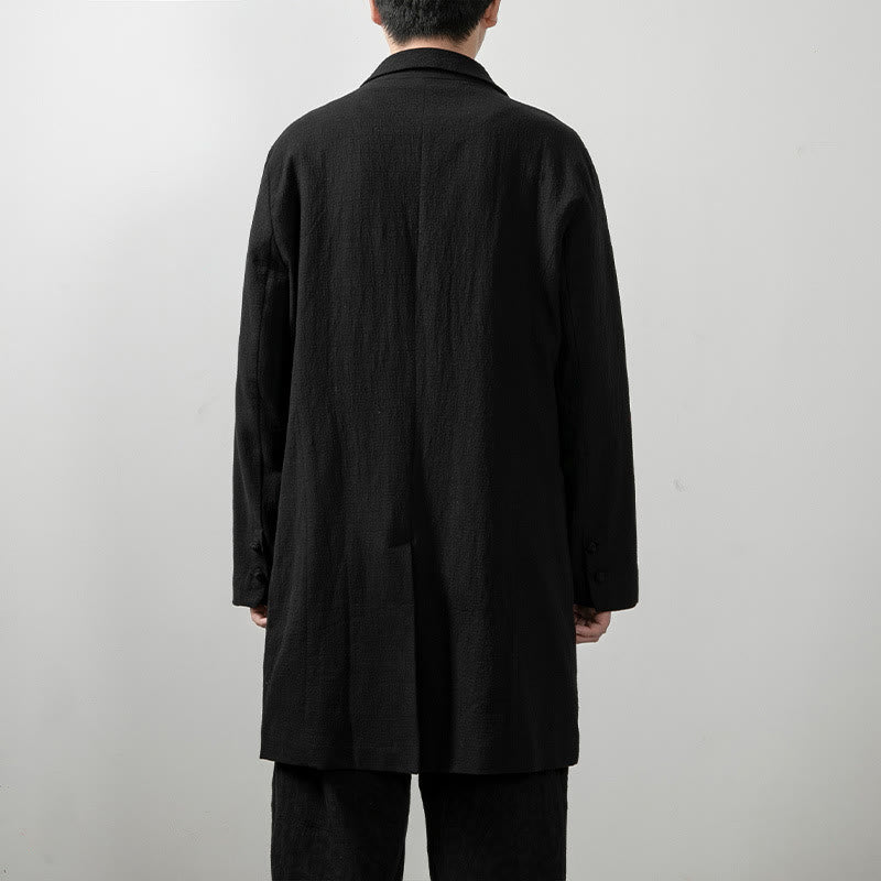 Cappotto da Buddha Stones Fall Simple Cotton a maniche lunghe e di media lunghezza