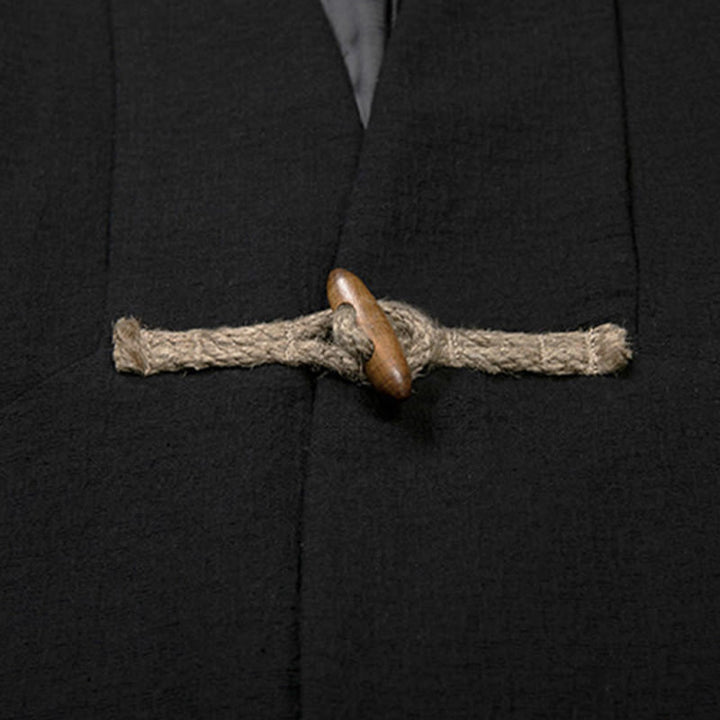Cappotto da Buddha Stones Fall Simple Cotton a maniche lunghe e di media lunghezza