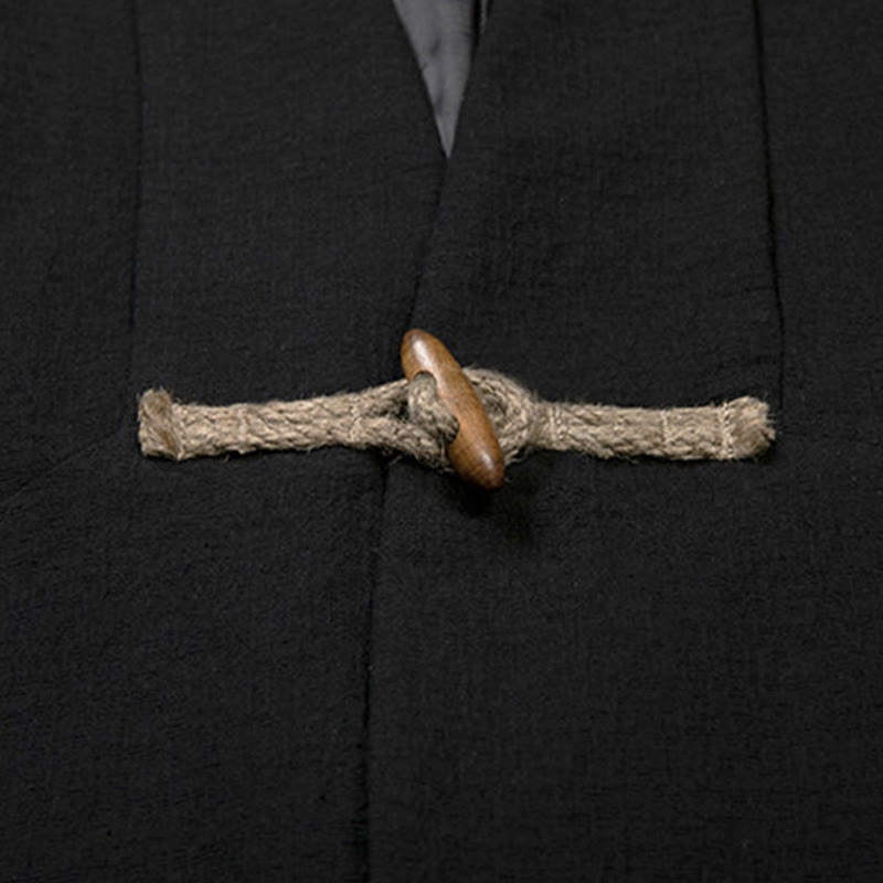 Cappotto da Buddha Stones Fall Simple Cotton a maniche lunghe e di media lunghezza - image 8