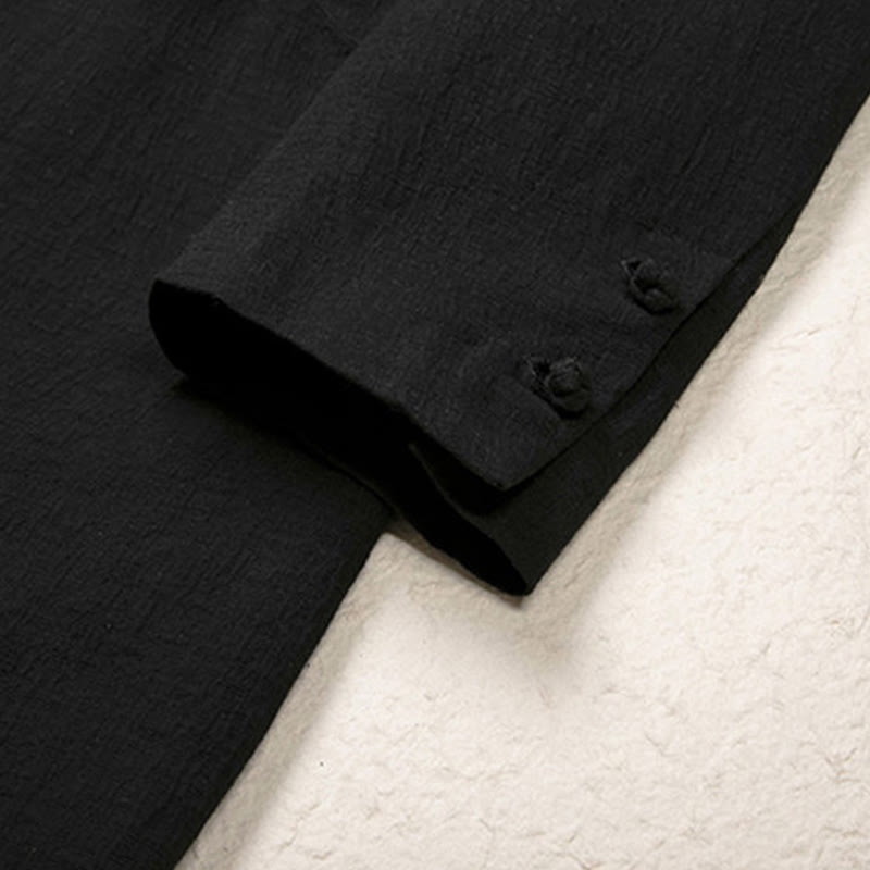 Cappotto da Buddha Stones Fall Simple Cotton a maniche lunghe e di media lunghezza