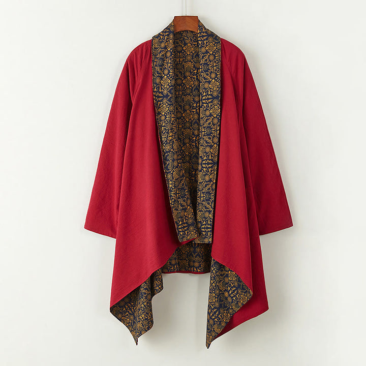 Cappotto doppiopetto in cotone di media lunghezza da uomo Buddha Stones Fall - Rosso - US/UK/AU38, EU48 (XL) - image 4