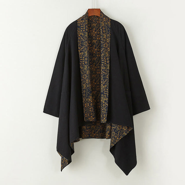 Cappotto doppiopetto in cotone di media lunghezza da uomo Buddha Stones Fall - Nero - US/UK/AU38, EU48 (XL) - image 7
