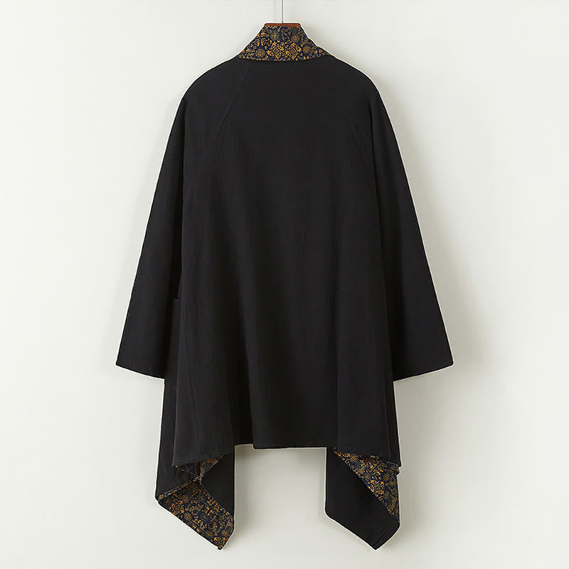 Cappotto doppiopetto in cotone di media lunghezza da uomo Buddha Stones Fall