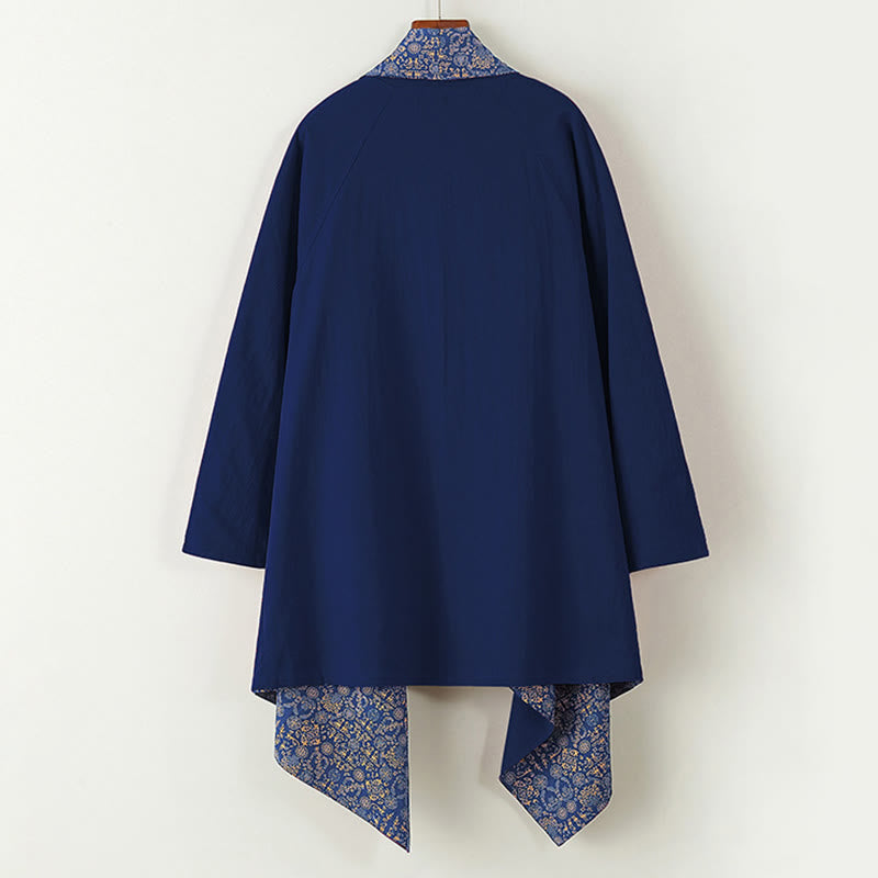 Cappotto doppiopetto in cotone di media lunghezza da uomo Buddha Stones Fall