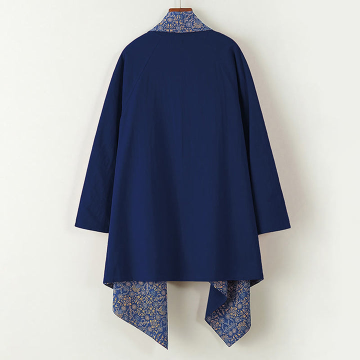 Cappotto doppiopetto in cotone di media lunghezza da uomo Buddha Stones Fall