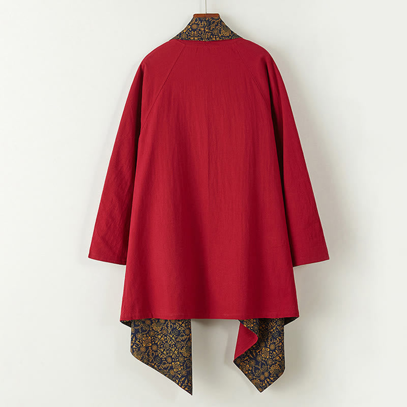 Cappotto doppiopetto in cotone di media lunghezza da uomo Buddha Stones Fall