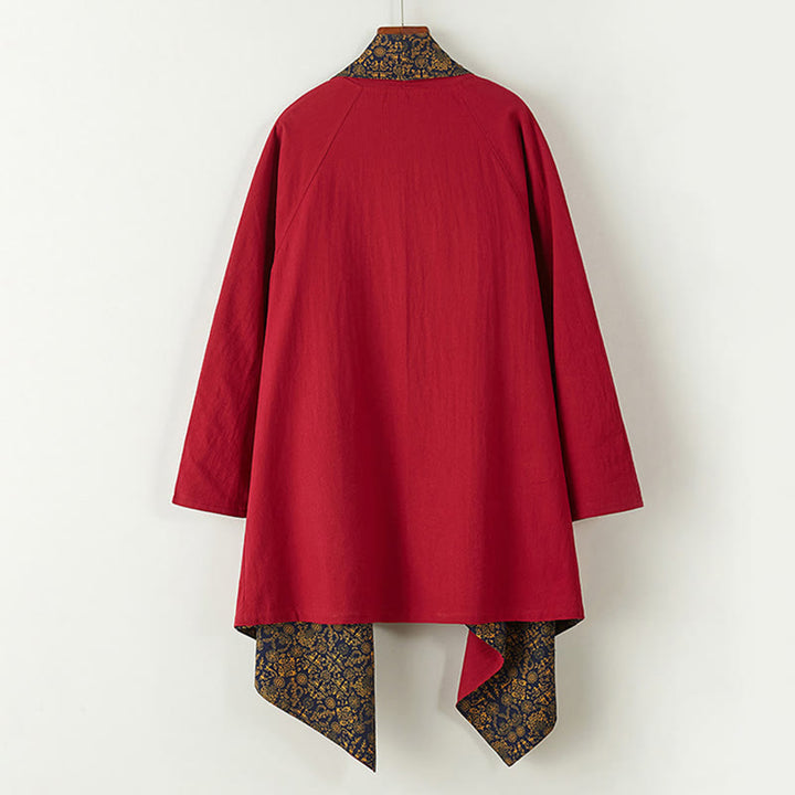 Cappotto doppiopetto in cotone di media lunghezza da uomo Buddha Stones Fall