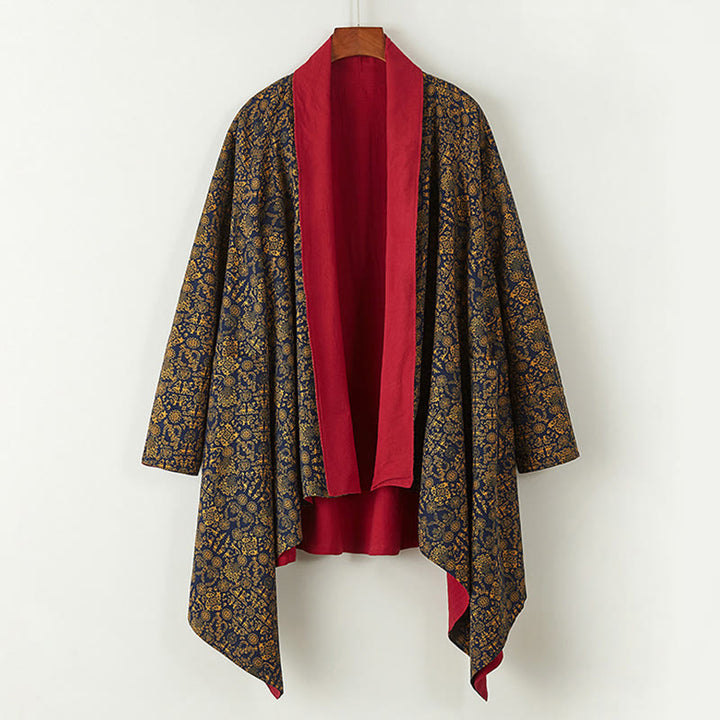 Cappotto doppiopetto in cotone di media lunghezza da uomo Buddha Stones Fall