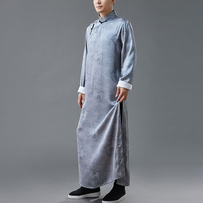 Abito da uomo in cotone con drago cinese vintage con bottoni a rana e Buddha Stones - image 8