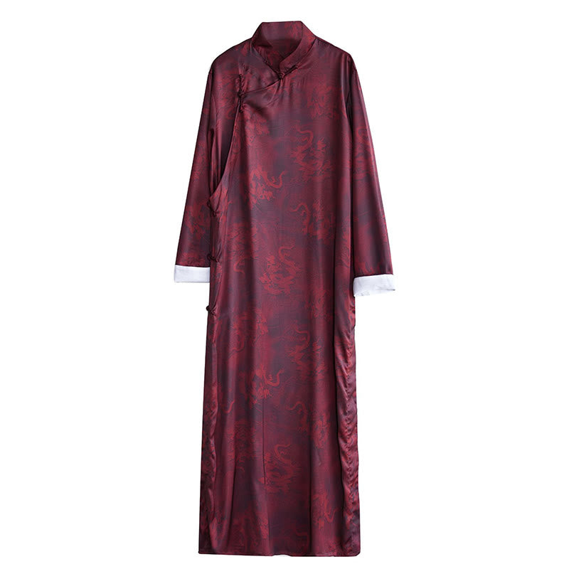 Abito da uomo in cotone con drago cinese vintage con bottoni a rana e Buddha Stones - image 17