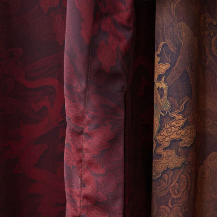 Abito da uomo in cotone con drago cinese vintage con bottoni a rana e Buddha Stones - image 19