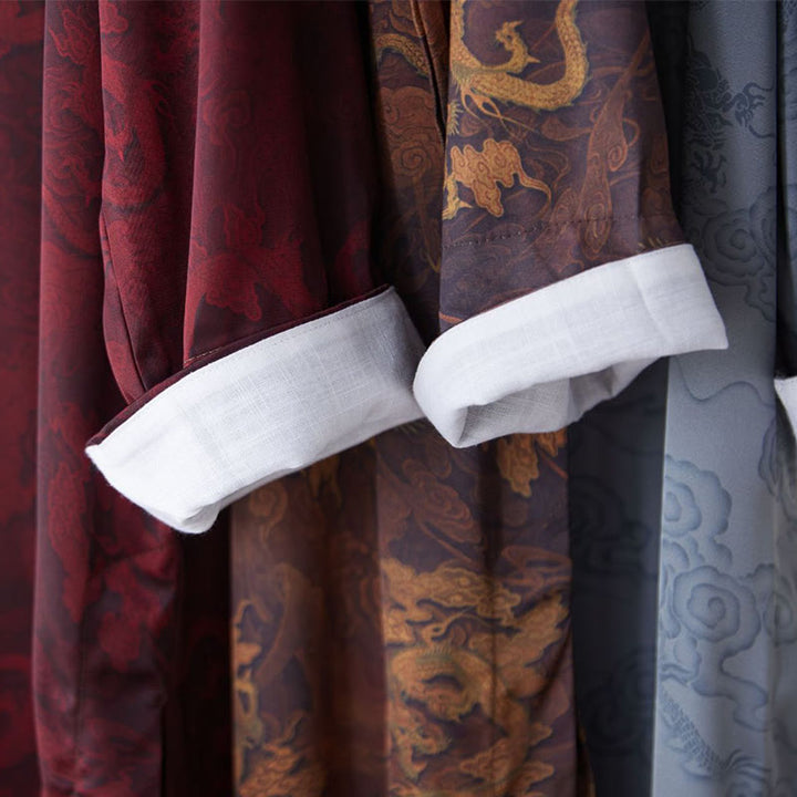 Abito da uomo in cotone con drago cinese vintage con bottoni a rana e Buddha Stones - image 21