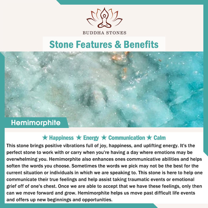 Braccialetto energetico calmo Buddha Stones Hemimorphite