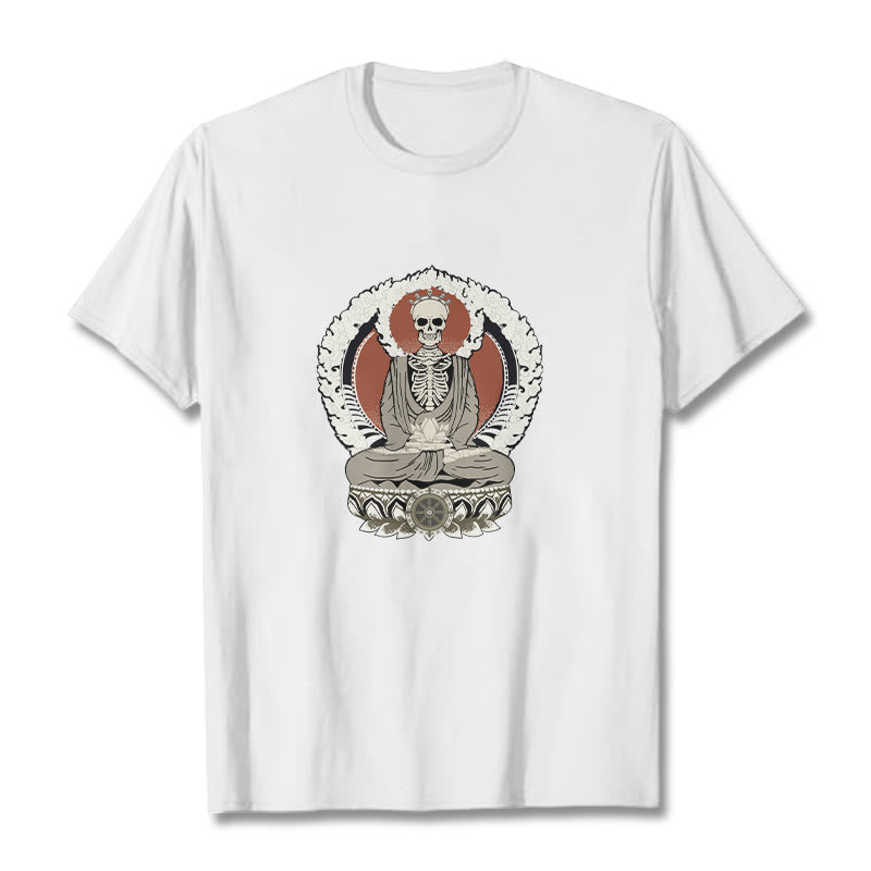 Maglietta con motivo a scheletro Buddha Stones - Bianco - 2XL - image 6