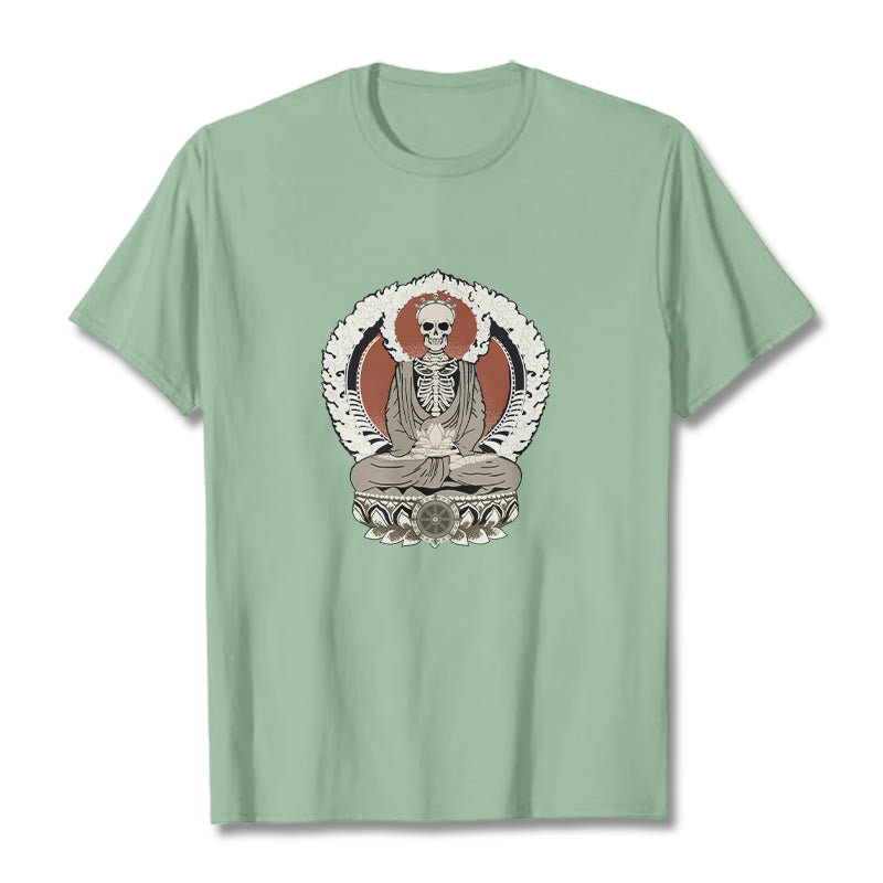 Maglietta con motivo a scheletro Buddha Stones - Verde pallido - 2XL - image 15