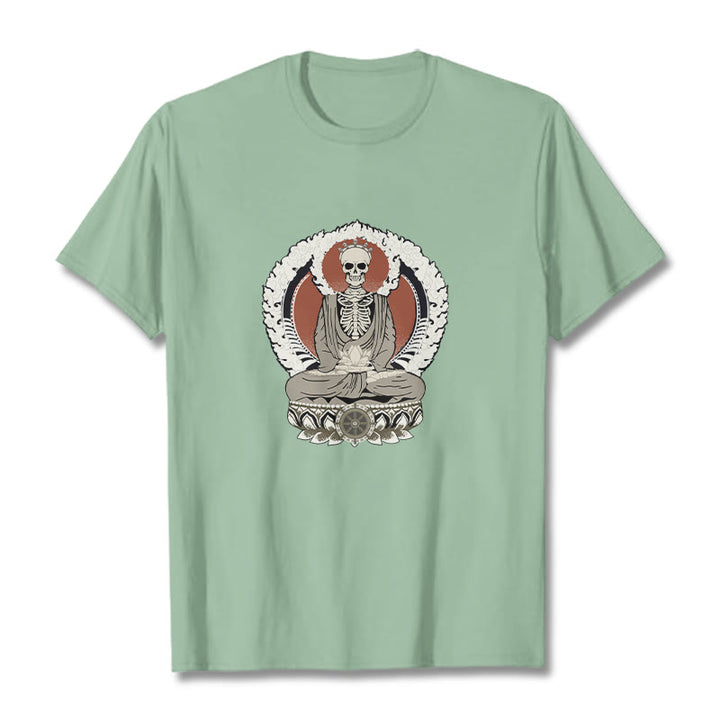 Maglietta con motivo a scheletro Buddha Stones - Verde pallido - 2XL - image 15