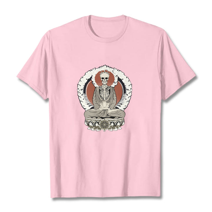 Maglietta con motivo a scheletro Buddha Stones - Rosa chiaro - 2XL - image 13