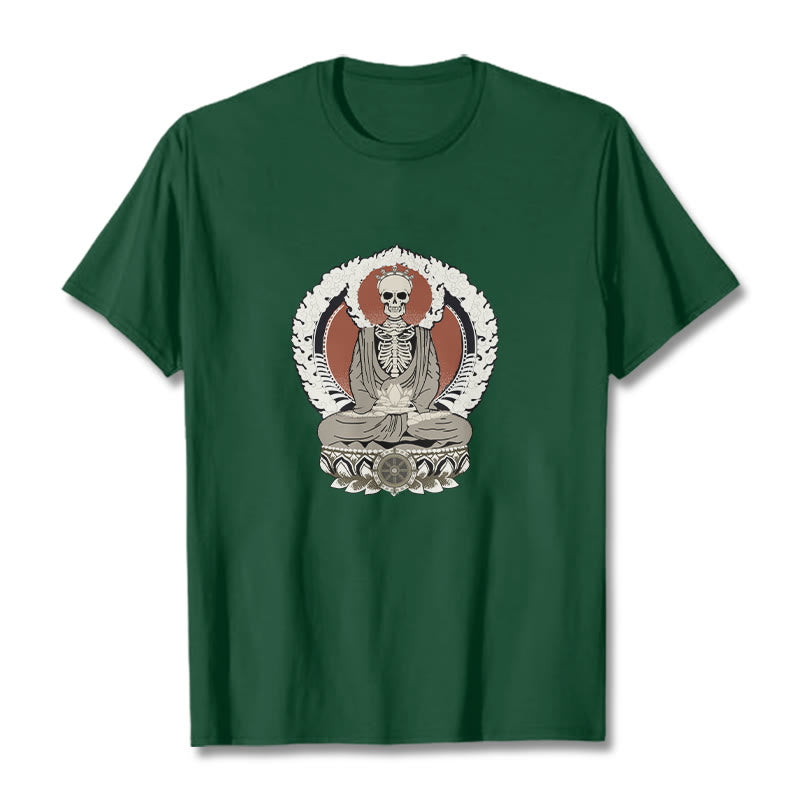 Maglietta con motivo a scheletro Buddha Stones - Verde foresta - 2XL - image 11