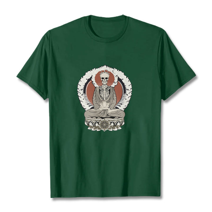 Maglietta con motivo a scheletro Buddha Stones - Verde foresta - 2XL - image 11