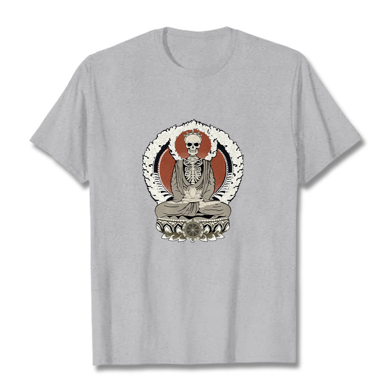 Maglietta con motivo a scheletro Buddha Stones - Grigio chiaro - 2XL - image 20