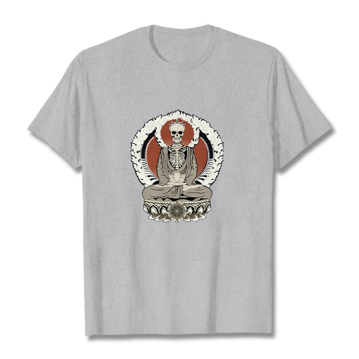 Maglietta con motivo a scheletro Buddha Stones - Grigio chiaro - 2XL - image 20