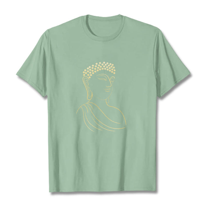 Maglietta con motivo Buddha Stones Mediting Buddha - Verde pallido - 2XL - image 15