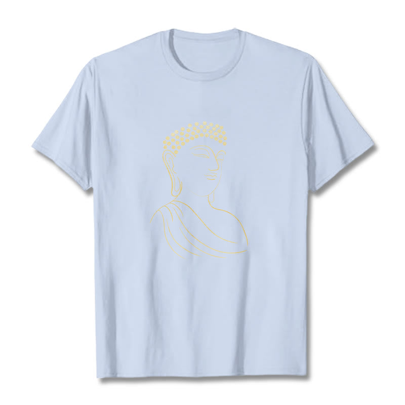 Maglietta con motivo Buddha Stones Mediting Buddha - Ciano chiaro - 2XL - image 19