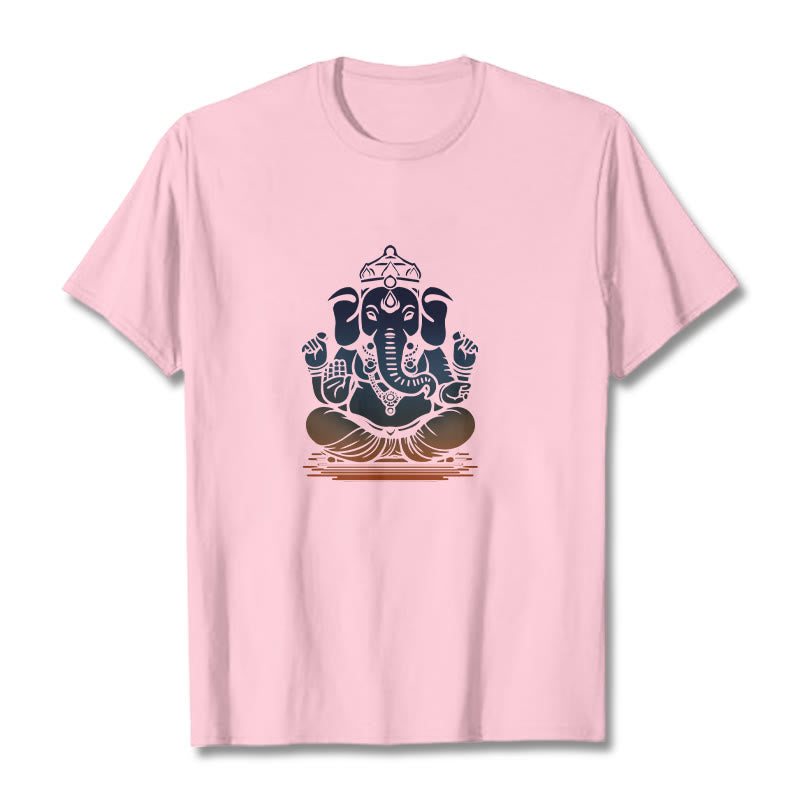 Maglietta con motivo a elefante Ganesh in meditazione con Buddha Stones - Rosa chiaro - 2XL - image 13