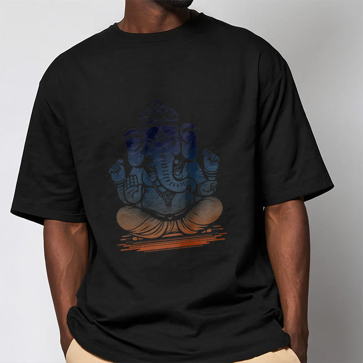 Maglietta con motivo a elefante Ganesh in meditazione con Buddha Stones - image 5