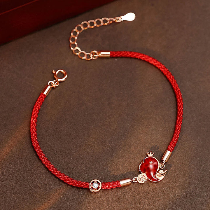 Braccialetto di protezione con corda rossa dell'anno del serpente in argento sterling 925 con Buddha Stones e giada di Hetian e agata rossa