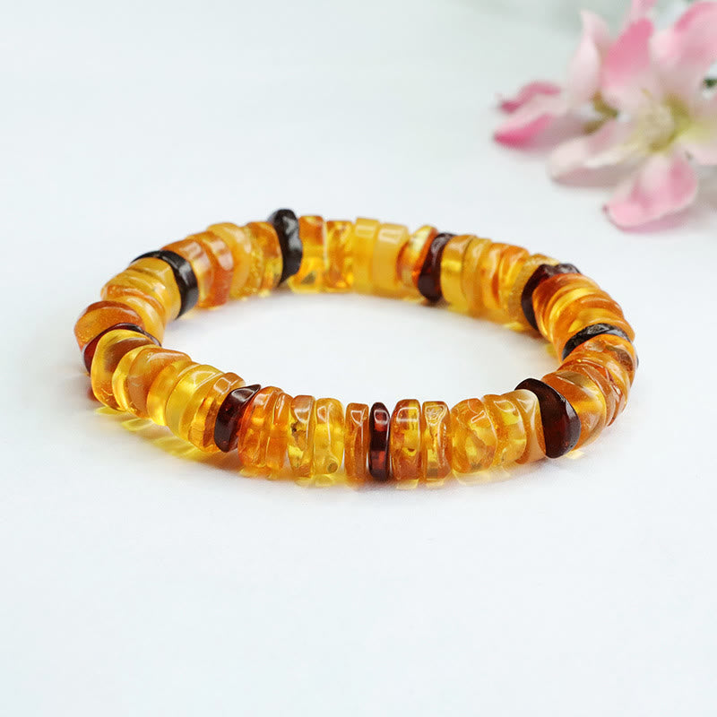 Braccialetto Buddha Stones Ambra Peace Buckle Confidence