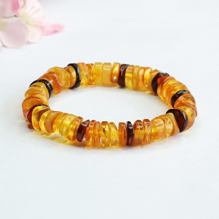 Braccialetto Buddha Stones Ambra Peace Buckle Confidence