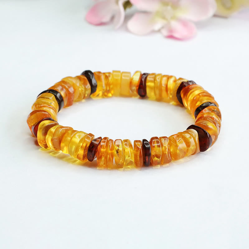 Braccialetto Buddha Stones Ambra Peace Buckle Confidence
