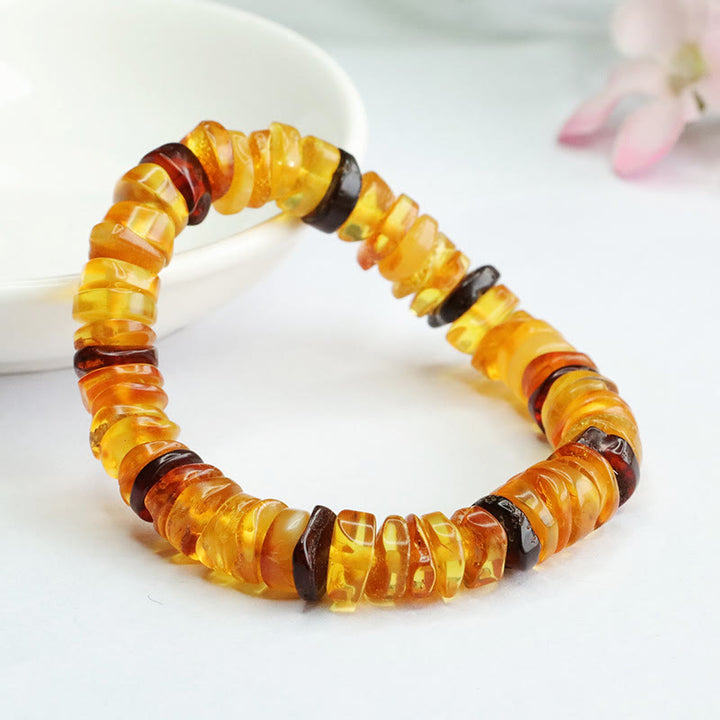 Braccialetto Buddha Stones Ambra Peace Buckle Confidence
