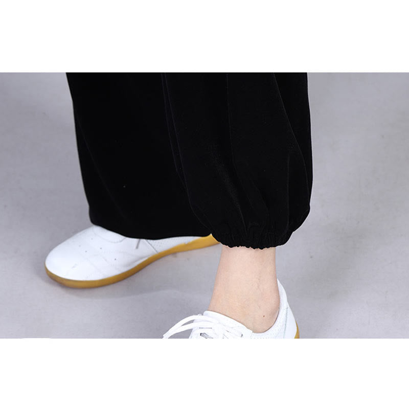 Buddha Stones 2 pezzi autunno inverno Tai Chi Meditazione Qigong Zen Pratica Unisex Velour Peluche Set di abbigliamento - image 6