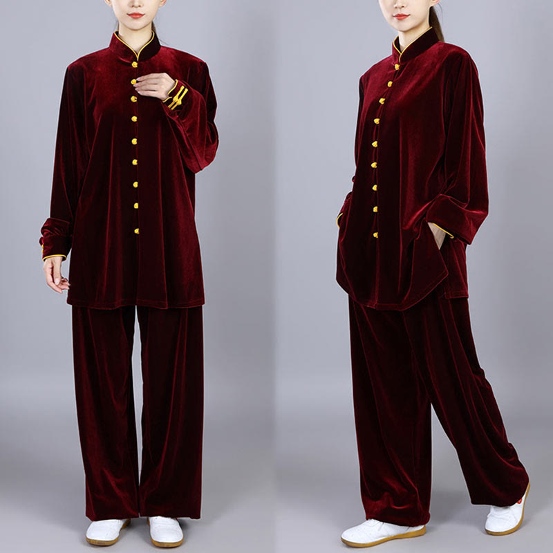 Buddha Stones 2 pezzi autunno inverno Tai Chi Meditazione Qigong Zen Pratica Unisex Velour Peluche Set di abbigliamento - image 9