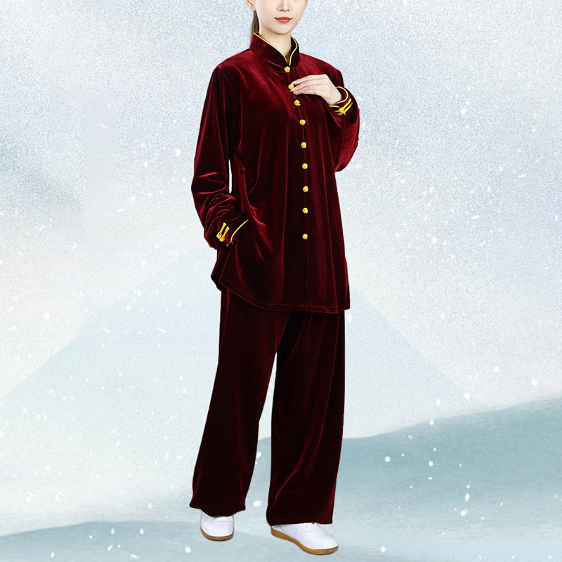 Buddha Stones 2 pezzi autunno inverno Tai Chi Meditazione Qigong Zen Pratica Unisex Velour Peluche Set di abbigliamento - image 10