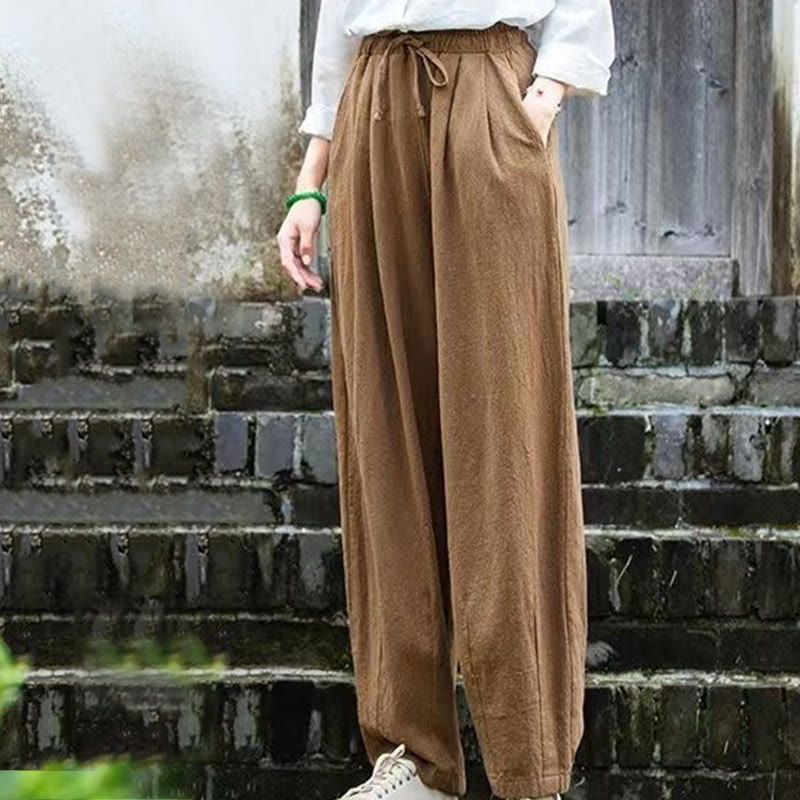 Pantaloni da donna in cotone con motivo semplice Buddha Stones - image 4